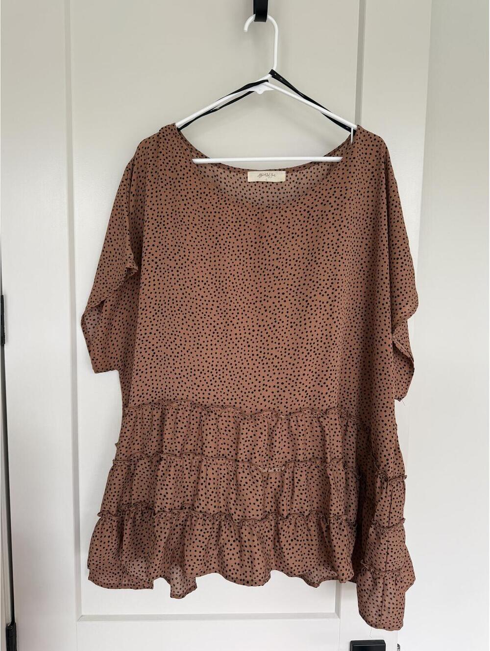 Altard'd State Rust/Brown Polka Dot Ruffle Dress